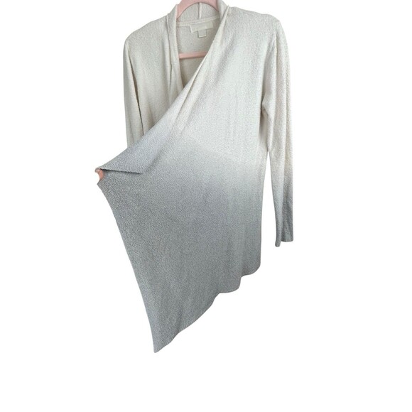 Barefoot Dreams Bamboo Lite Size S Calypso Wrap Cardigan Ombre Cream Gray Draped - Picture 6 of 13